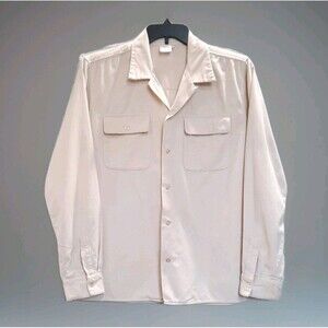 Birdwell Beach Britches Lightweight Cream Beige Corduroy Camp LS Shirt Shacket M